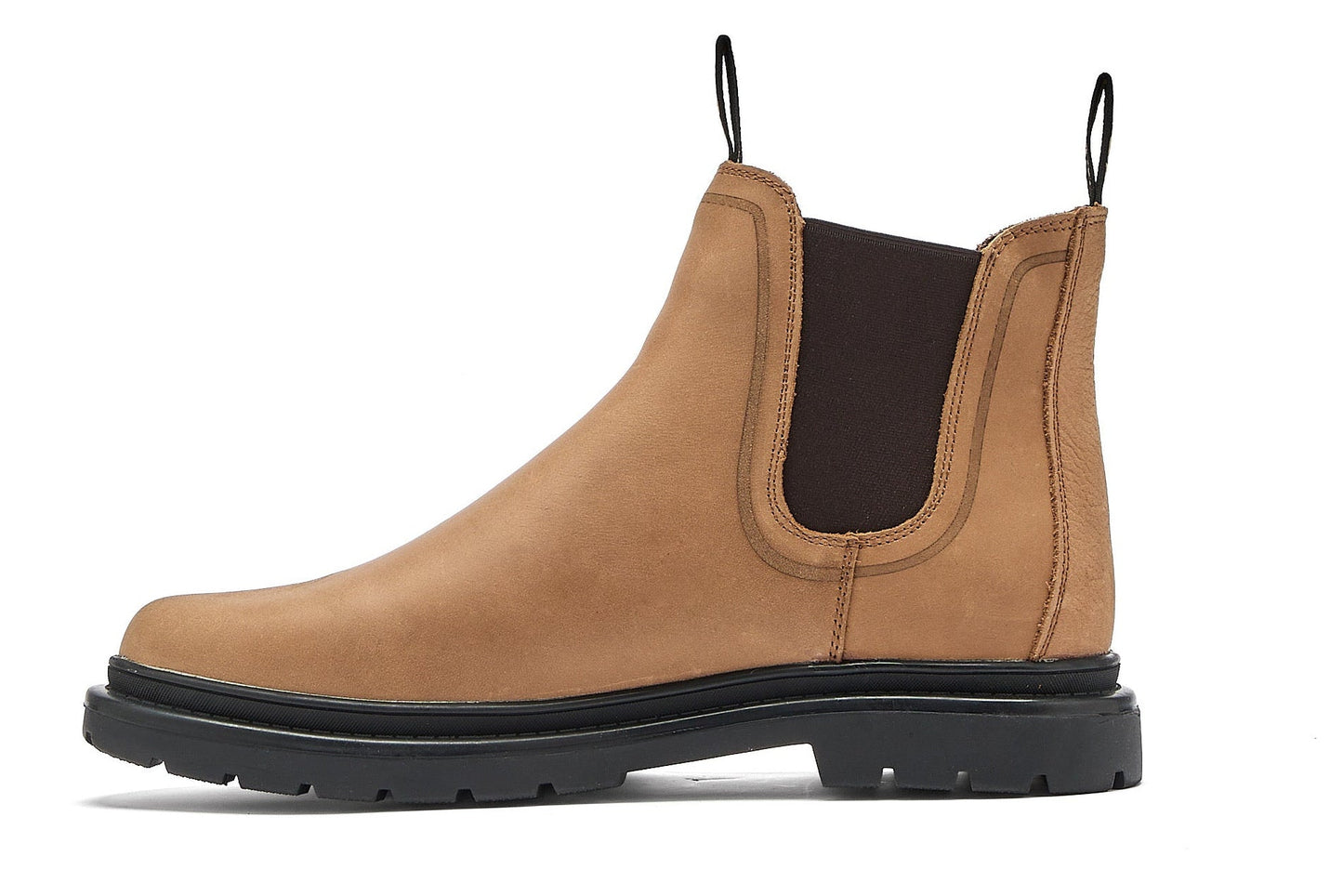 Right light brown chelsea boot on  white background