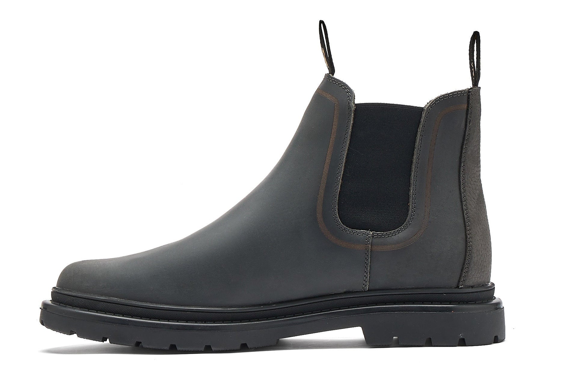 Dark Grey Chelsea boot on a white background
