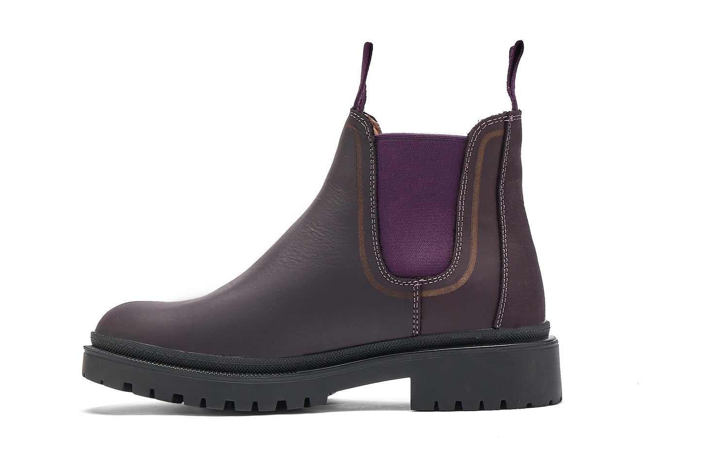 purple chelsea boot on a white background